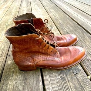 Italian leather women’s short brown boots size 38